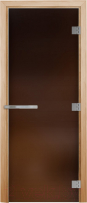 Стеклянная дверь для бани/сауны Doorwood Эталон 80x200 (бронза матовое)