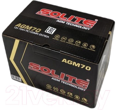 Автомобильный аккумулятор Solite AGM70L 760A (70 А/ч)