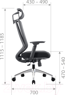 Кресло офисное Chairman CH580 (серый/голубой)