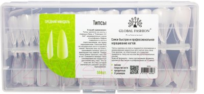 Набор типс для наращивания ногтей Global Fashion Гелевые 12 размеров 16062 (504шт)