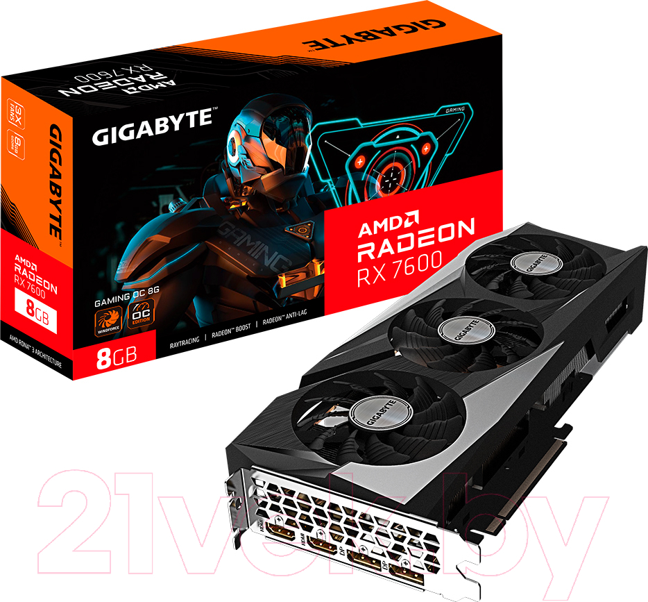 Видеокарта Gigabyte Radeon RX 7600 Gaming OC 8G (GV-R76GAMING OC-8GD)