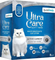 Наполнитель для туалета BentySandy Бентонит комкающийся Activated Carbon Grey Cat Litter (8л) - 