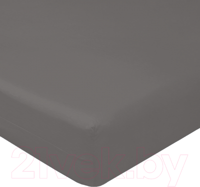 Простыня Luxsonia Поплин на резинке 180x200 / Мр0040-26 (графит)