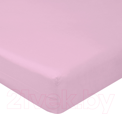 Простыня Luxsonia Сатин на резинке 160x200 / Мр0001 (розовый)