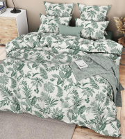Комплект постельного белья Ночь нежна Зеленые джунгли 2 сп Евро 70x70 / 71059-1+71060-1 - 