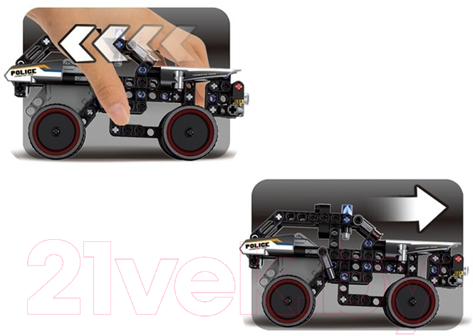 Конструктор инерционный Unicon Полицейский джип / 9321810