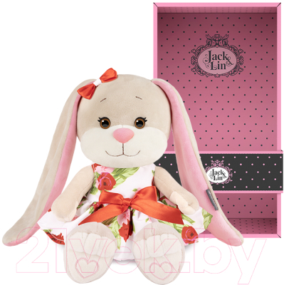 Мягкая игрушка Jack&Lin Зайка Лин в летнем цветочном платье / JL-02202308-20