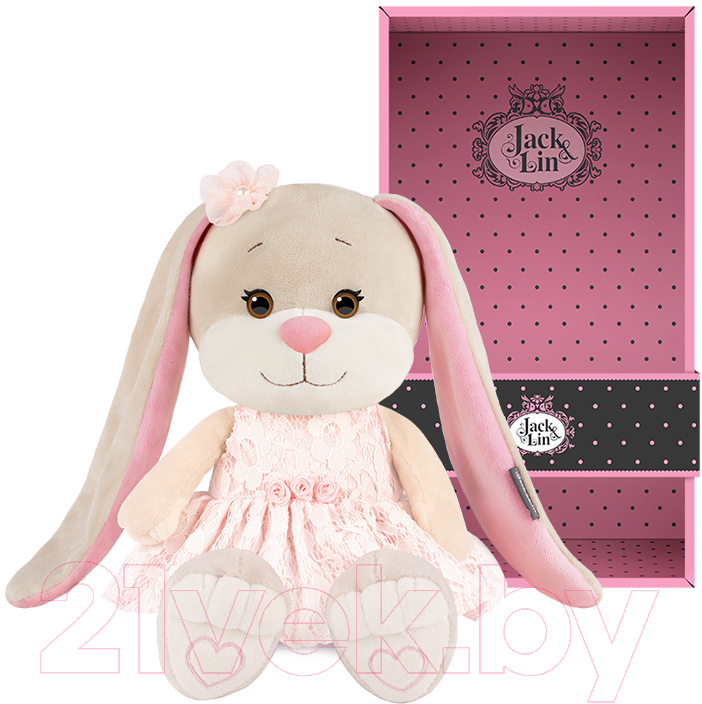 Мягкая игрушка Jack&Lin Зайка Лин в кружевном розовом платье / JL-02202316-25