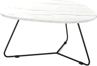 Журнальный столик Мебелик Лючия 7101 (белый мрамор/черный) - 