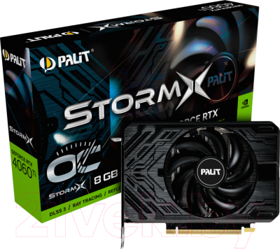 Видеокарта Palit GeForce RTX 4060 Ti StormX OC 8GB GDDR6 (NE6406TS19P1-1060F)