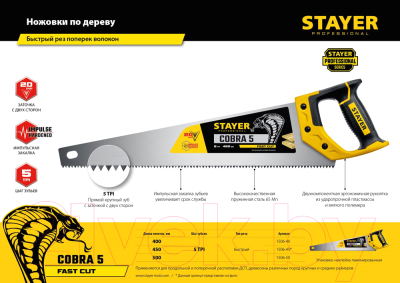 Ножовка Stayer Cobra 5 / 1506-40_z02