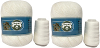 Набор пряжи для вязания ХоббиБум Пух норки / 801 (2 мотка, белый) - 