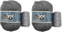 Набор пряжи для вязания ХоббиБум Пух норки / 803 (2 мотка, серый меланж) - 