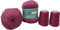 Набор пряжи для вязания ХоббиБум Пух норки / 853 (2 мотка, темно-розовый) - 
