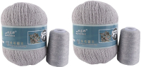 Набор пряжи для вязания ХоббиБум Пух норки / 857 (2 мотка, светло-серый) - 