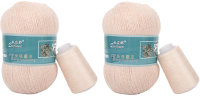 Набор пряжи для вязания ХоббиБум Пух норки / H888 (2 мотка, ванильный розовый) - 