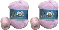 Набор пряжи для вязания ХоббиБум Пух норки / H890 (2 мотка, светло-сиреневый) - 