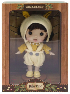 Кукла Funky Toys Baby Cute в шапке с желтыми ушками / FT0689324