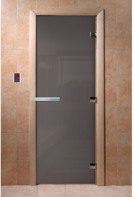 Стеклянная дверь для бани/сауны Doorwood 70x190 (графит)