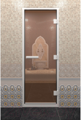 Стеклянная дверь для бани/сауны Doorwood Для Хамам 70x190 (бронза)