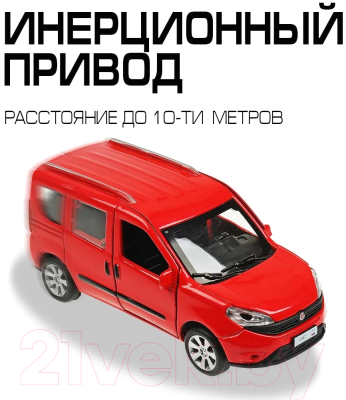 Масштабная модель автомобиля Технопарк Fiat Doblo / DOBLO-12-RD (красный)