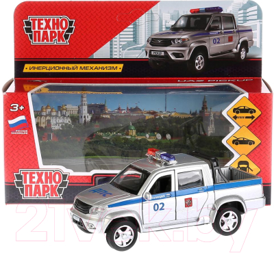 Автомобиль игрушечный Технопарк Uaz Pickup Полиция / PICKUP-P