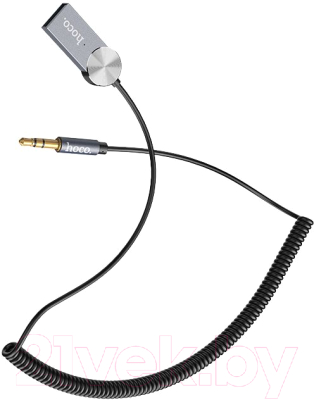 Bluetooth адаптер для автомобиля Hoco DUP02 с кабелем AUX-USB (черный)