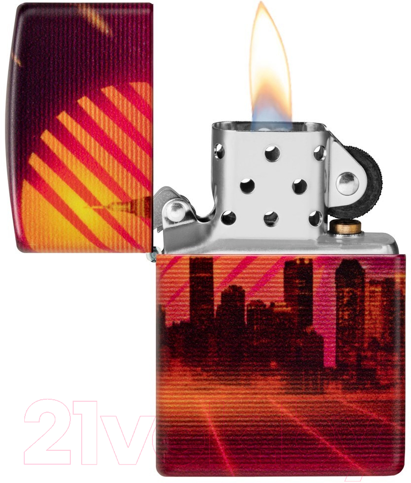 Зажигалка Zippo Cyber City / 48505 (оранжевый) — фото 3
