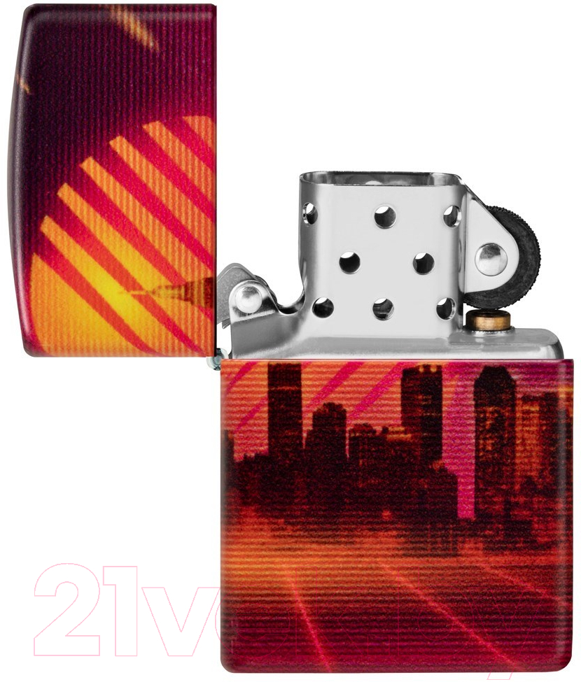 Зажигалка Zippo Cyber City / 48505 (оранжевый) — фото 4