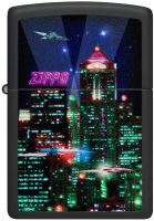 Зажигалка Zippo Cyber City / 48506 (черный) - 