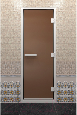 Стеклянная дверь для бани/сауны Doorwood Для Хамам 70x190 (бронза матовое)