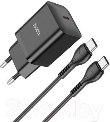 Зарядное устройство сетевое Hoco N27 + кабель Type-C to Type-C (черный)