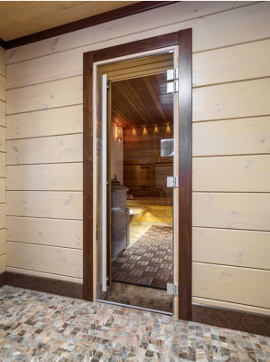Стеклянная дверь для бани/сауны Doorwood Престиж 70x180 (бронза)