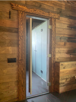 Стеклянная дверь для бани/сауны Doorwood Престиж 60x180 (бронза)