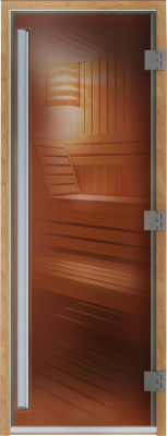 Стеклянная дверь для бани/сауны Doorwood Престиж 80x210 (бронза)