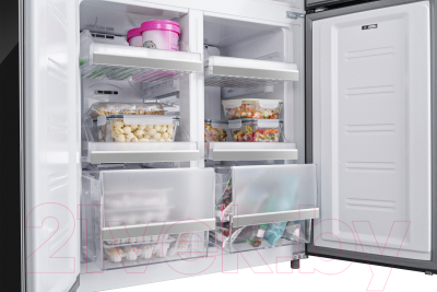 Холодильник с морозильником Weissgauff WCD 470 BG NoFrost Inverter