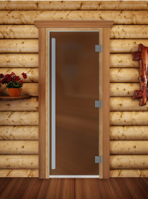 Стеклянная дверь для бани/сауны Doorwood Престиж 70x180 (бронза матовая)