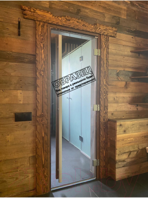 Стеклянная дверь для бани/сауны Doorwood Престиж 80x190 (бронза матовая)
