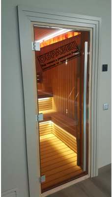 Стеклянная дверь для бани/сауны Doorwood Престиж 80x200 / DW01967 (бронза матовый)