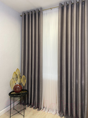 Штора Модный текстиль 06L1 / 112МТ901-28B (250x150, темно-серый)