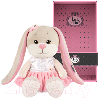 Мягкая игрушка Jack&Lin Зайка Лин в серебристо-розовом платье / JL-02202312-20