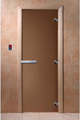 Стеклянная дверь для бани/сауны Doorwood 70x170 (бронза матовое)