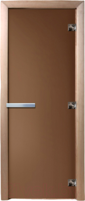 Стеклянная дверь для бани/сауны Doorwood 60x180 (бронза матовое)