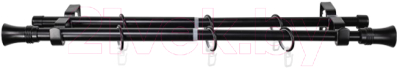 Карниз для штор LEGRAND Цилиндр раздвижной d16/19мм 1.6-3м 2-х рядный / 58116451 (черный матовый)