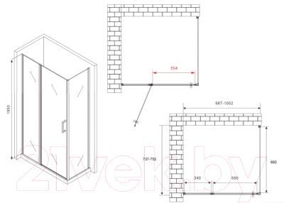 Душевой уголок Abber Sonnenstrand AG04100BS-S75B