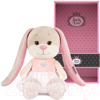 Мягкая игрушка Jack&Lin Зайка Лин в платье с сердечком / JL-02202314-20