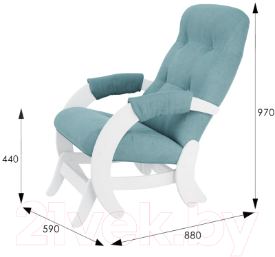 Кресло-глайдер Мебелик Модель 68 (ультра минт/молочный дуб)