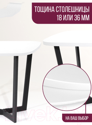 Столешница для стола Millwood ПФ 115x70x3.6 (белый)