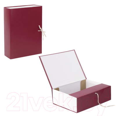 Коробка архивная Brauberg 122805 (бордовый)