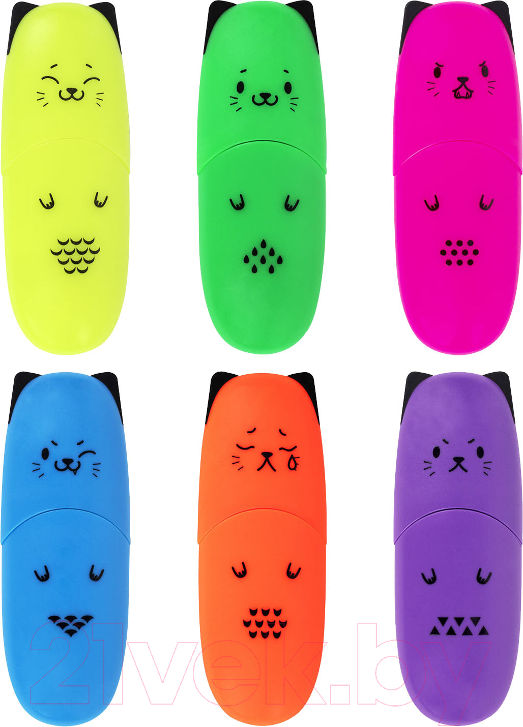 Набор маркеров Brauberg Kids. Cute Cats. Neon / 152435 (6цв)